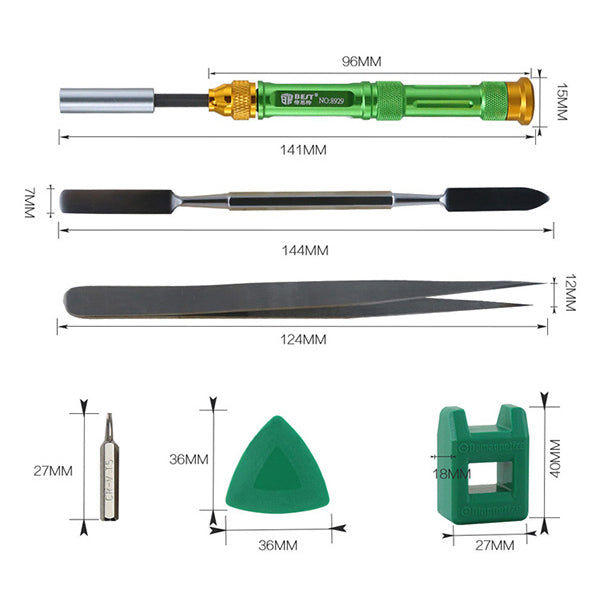 BEST BST-8929 Multi-function Screwdriver Set High Precision Screwdriver Kit with Tweezers Magnetizer Spudger