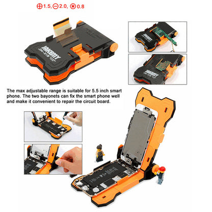 JAKEMY JM-Z13 4-in-1 PCB Repair Smartphone Holder + 3 Screwdrivers Repairing Tool Kit