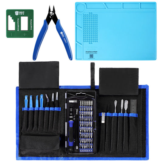 78-in-1 Professional Electronics Repair Tool Kit with Magnetizer Demagnetizer, Pliers, Repair Mat