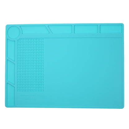 Silicone Pad Phone Maintenance Platform High Temperature Resistant with 25cm Scale Ruler - Blue