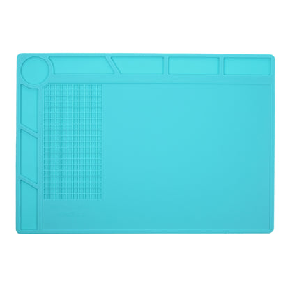 Silicone Pad Phone Maintenance Platform High Temperature Resistant with 25cm Scale Ruler - Blue