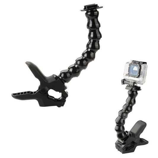 Jaws Clamp + 8-Section Gooseneck Arm Mount Set for GoPro Xiaoyi SJCAM