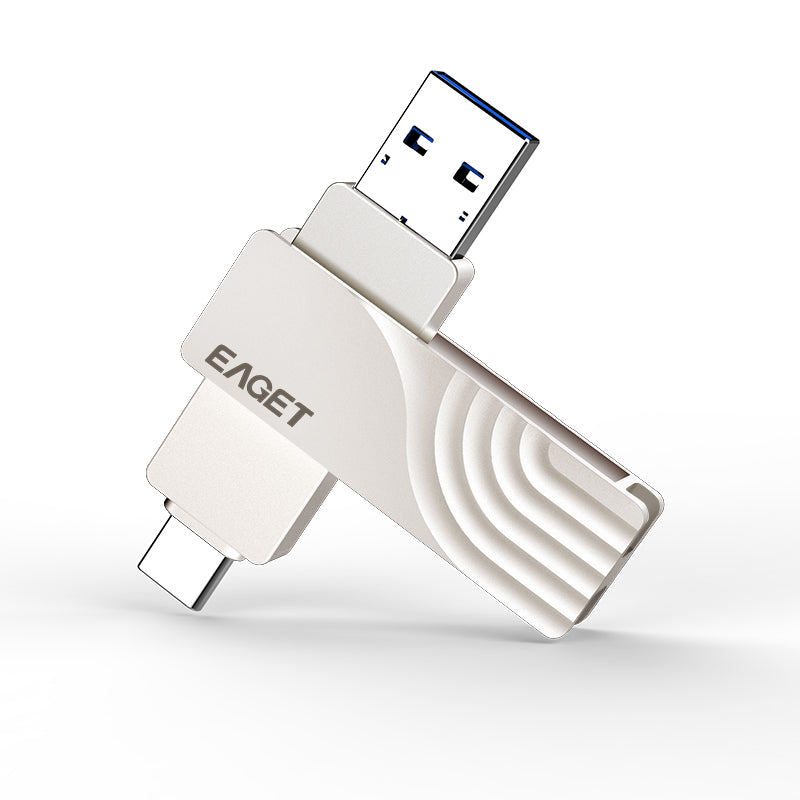 EAGET CF30 2-in-1 Type C USB 3.0 Flash Drive Memory Stick for Type-C Phone Tablet Laptop, 64GB