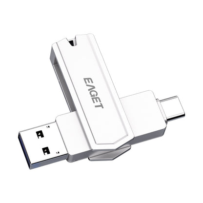 EAGET CF22 32GB 360 Degrees Rotating Memory Stick 2-in-1 Type C+USB 3.0 Flash Drive for Type-C Phone Tablet Laptop