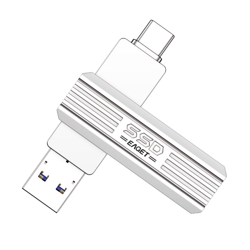 EAGET SU22 256GB 2-in-1 USB3.2 Gen2 + Type-C Mini Memory Stick Flash Drive External Storage U Disk High Speed Pen Drive