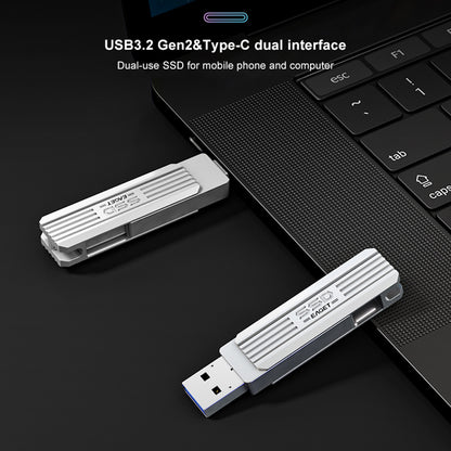 EAGET SU22 256GB 2-in-1 USB3.2 Gen2 + Type-C Mini Memory Stick Flash Drive External Storage U Disk High Speed Pen Drive