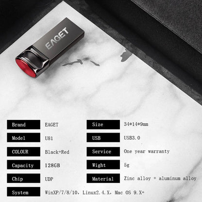 EAGET U81 128G Large Capacity USB 3.0 Flash Drive Fast Transmission USB External Storage Thumb Drive Stick