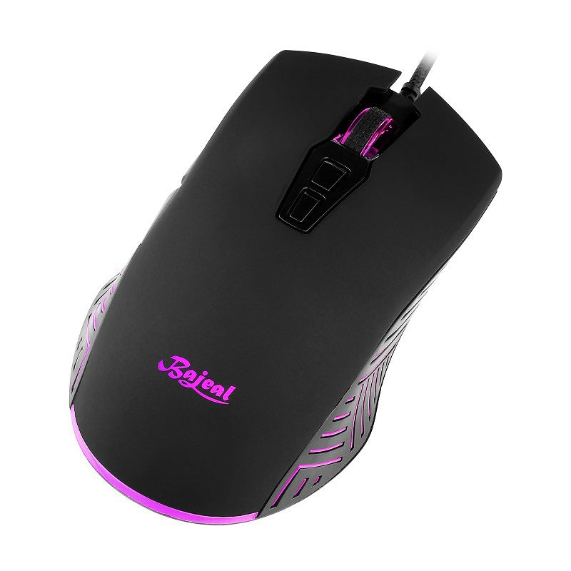 BAJEAL G2 RGB Wired Gaming Mouse Ultralight Ergonomic Computer Mice Supports 6400 DPI, 4 Color Changing Speed Gears