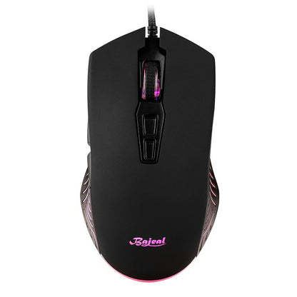 BAJEAL G2 RGB Wired Gaming Mouse Ultralight Ergonomic Computer Mice Supports 6400 DPI, 4 Color Changing Speed Gears