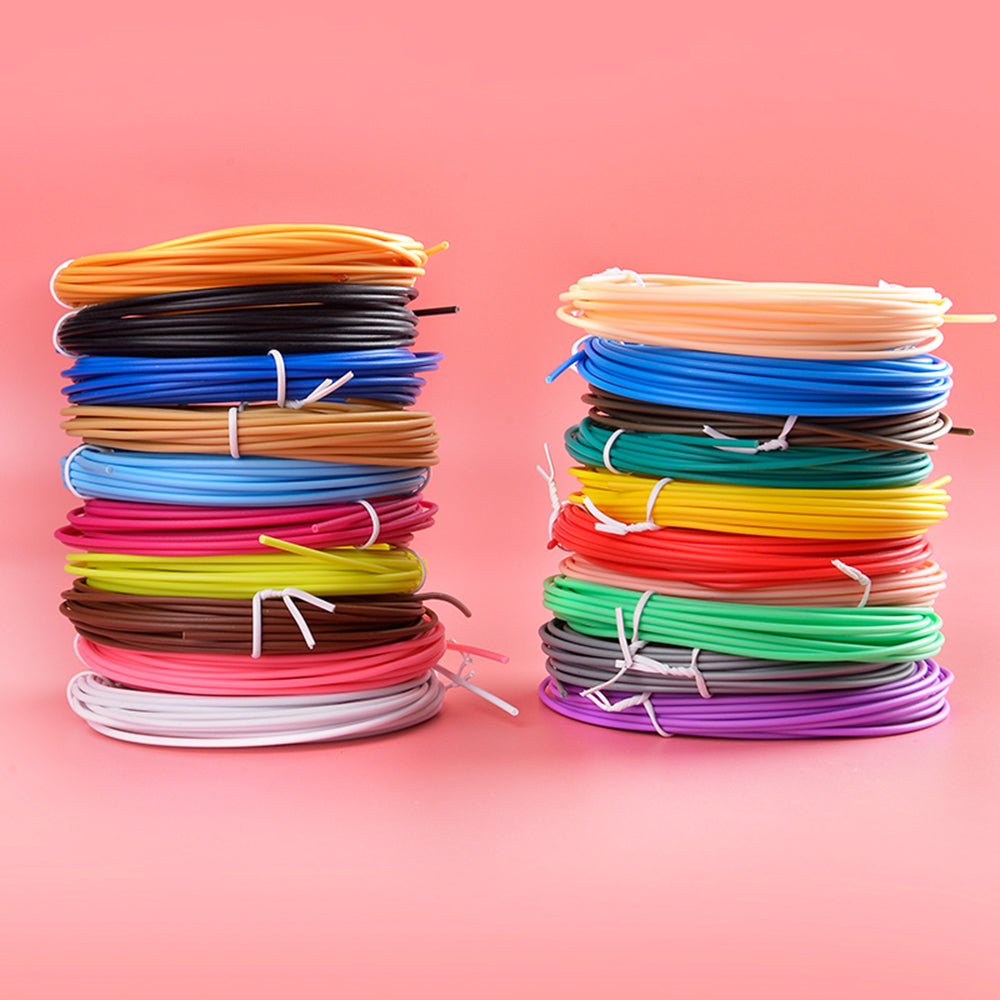 20 Rolls Various Color 5m 1.75mm Diameter Low Temperature 3D Print Pen PCL Filament Kids 3D Printing Materials