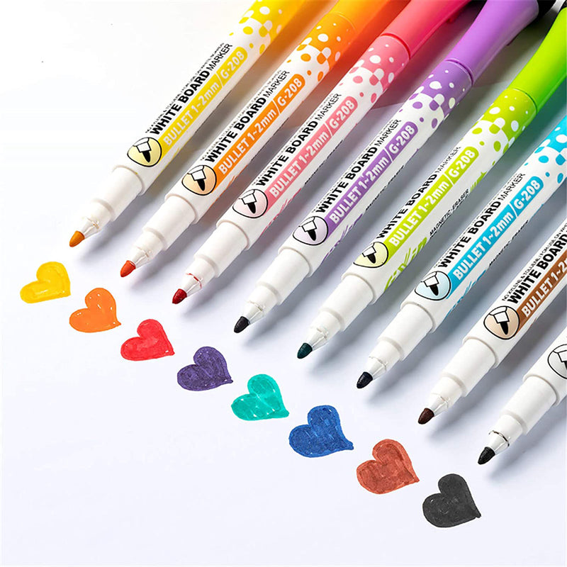 GXIN G-208 12Pcs / Set Dry Erase Markers Whiteboard Markers Ultra Fine Tip Markers for School Office Home