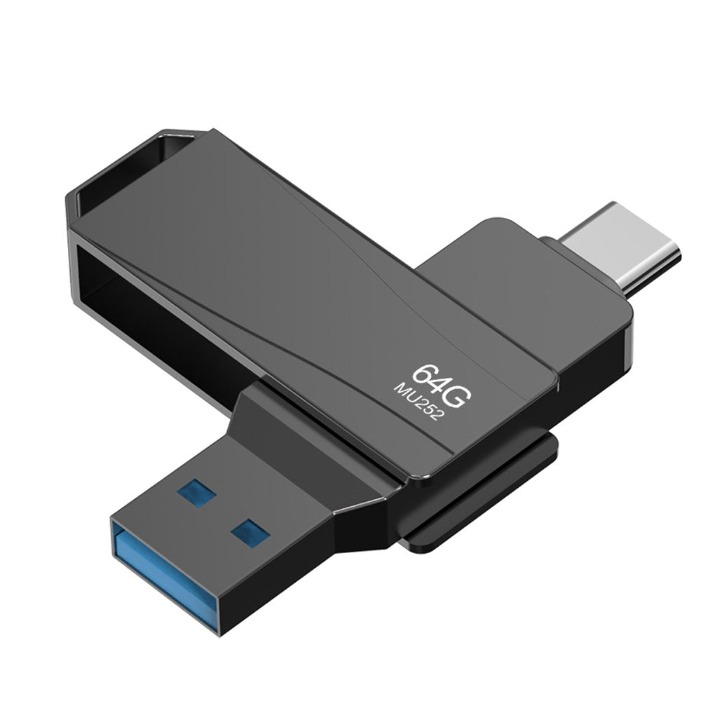 LENOVO Thinkplus MU252 128GB USB / Type-C Rotating Data Transfer U-Disk Memory Stick High Speed USB-C 3.1 Flash Drive