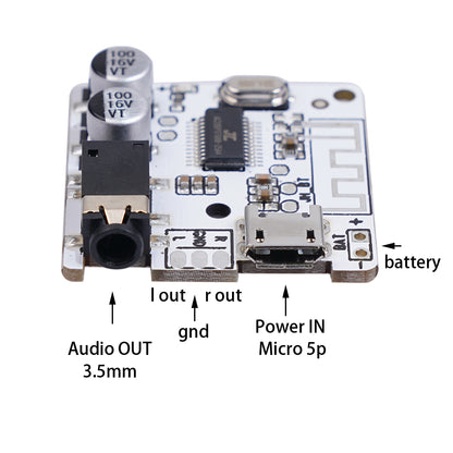 5.0 Bluetooth Audio Receiver Board 3.7-5V Wireless Stereo Audio Amplifier Module