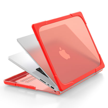 For MacBook Pro 16 inch (2021) Hard PC + TPU Laptop Case Anti-scratch Full-Protection Notebook Cover with Supporting Feet