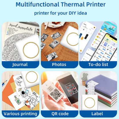 C20 Portable Mini Pocket Printer Bluetooth Thermal Printer for Label, Picture Printing