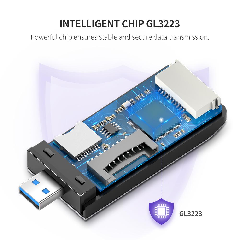 UGREEN 50541 4-in-1 USB 3.0 SD TF Card Reader 5Gbps Data Transfer OTG Adapter