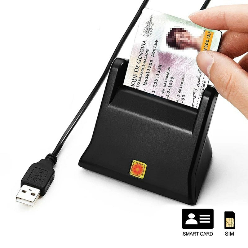 ROCKETEK SCR2 USB Smart CAC ID SIM Bank Card Reader PC Laptop Adapter