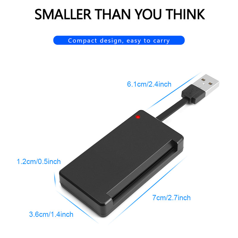 ROCKETEK SCR3 USB 2.0 Smart CAC ID SIM Bank Card Reader Computer Laptop Connector Adapter