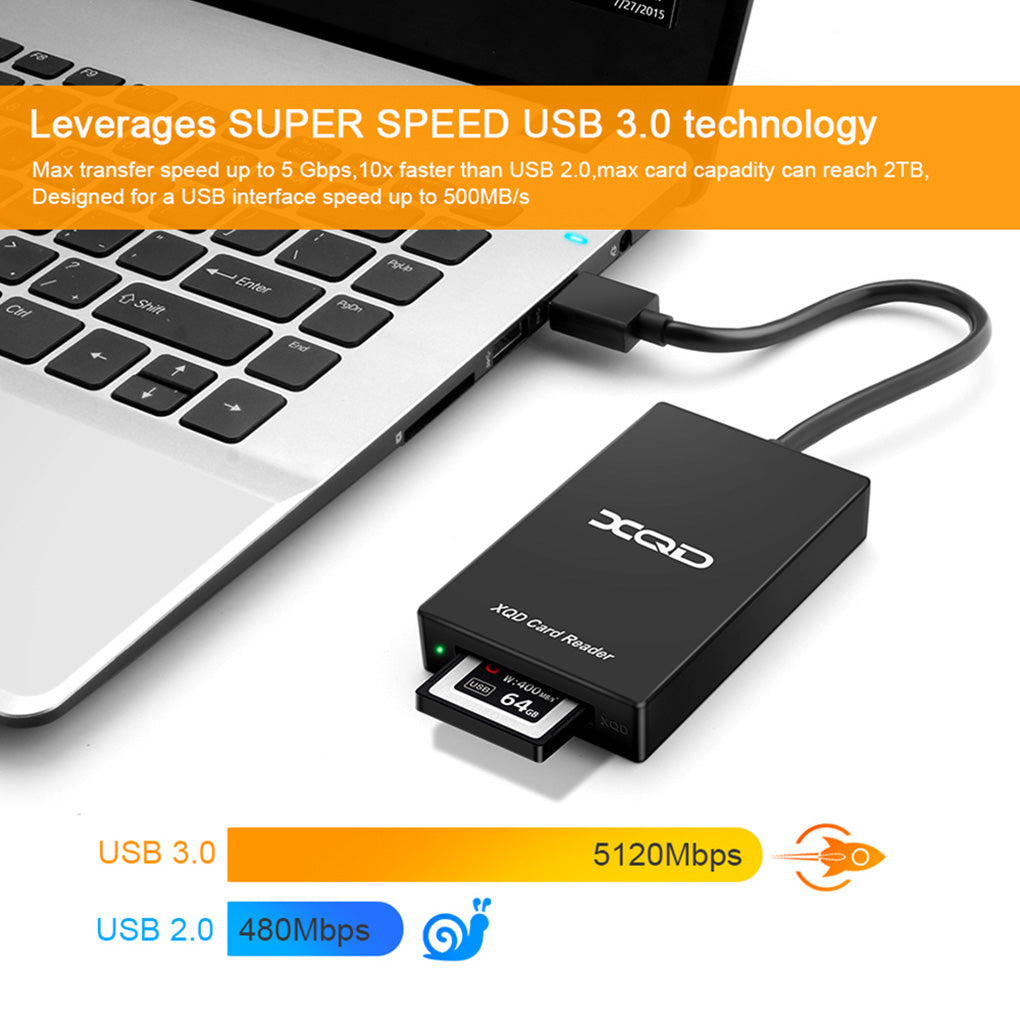 ROCKETEK CR311-C USB3.0 XQD Card Reader Type-C 5Gbps High Speed Card Reader Adapter