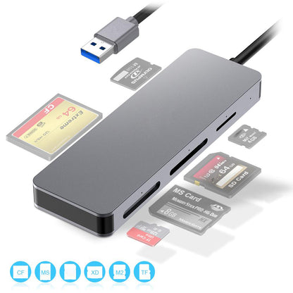 ROCKETEK CR304-A All in 1 5 Cards USB3.0 Memory Card Reader Adapter for SD/TF/CF/MS Compact Flash