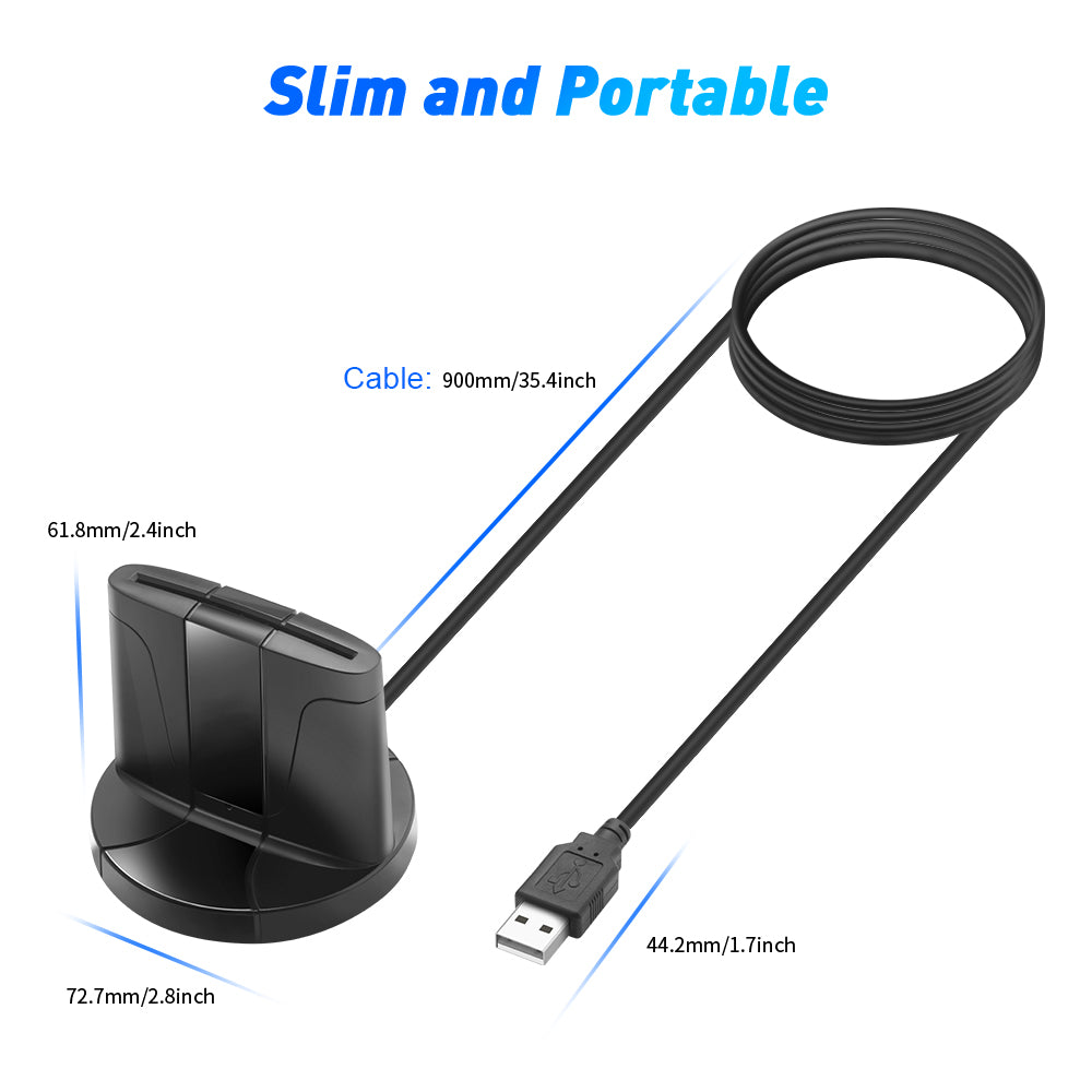 ROCKETEK SCR02 USB 2.0 Smart Card CAC ID SIM Bank Card Reader Computer Adapter