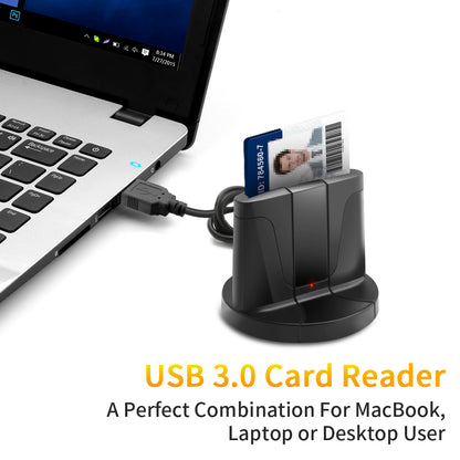 ROCKETEK SCR02 USB 2.0 Smart Card CAC ID SIM Bank Card Reader Computer Adapter