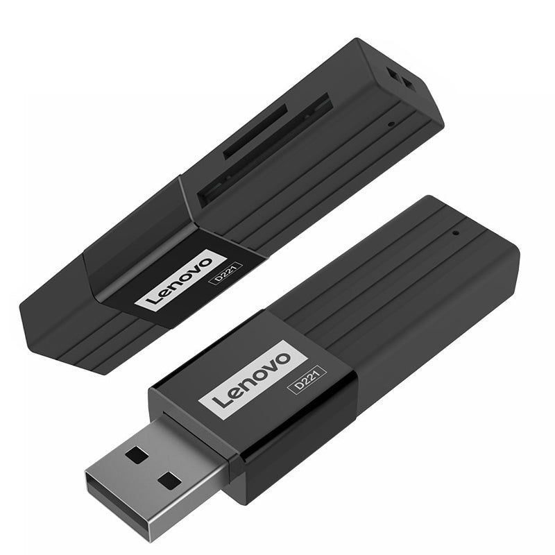 LENOVO D221 Portable USB2.0 2-in-1 480Mbps TF Memory Card Reader