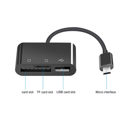 D-138 Micro USB 3 in 1 Multi-function Card Reader TF Card/Memory Card High Speed Adapter