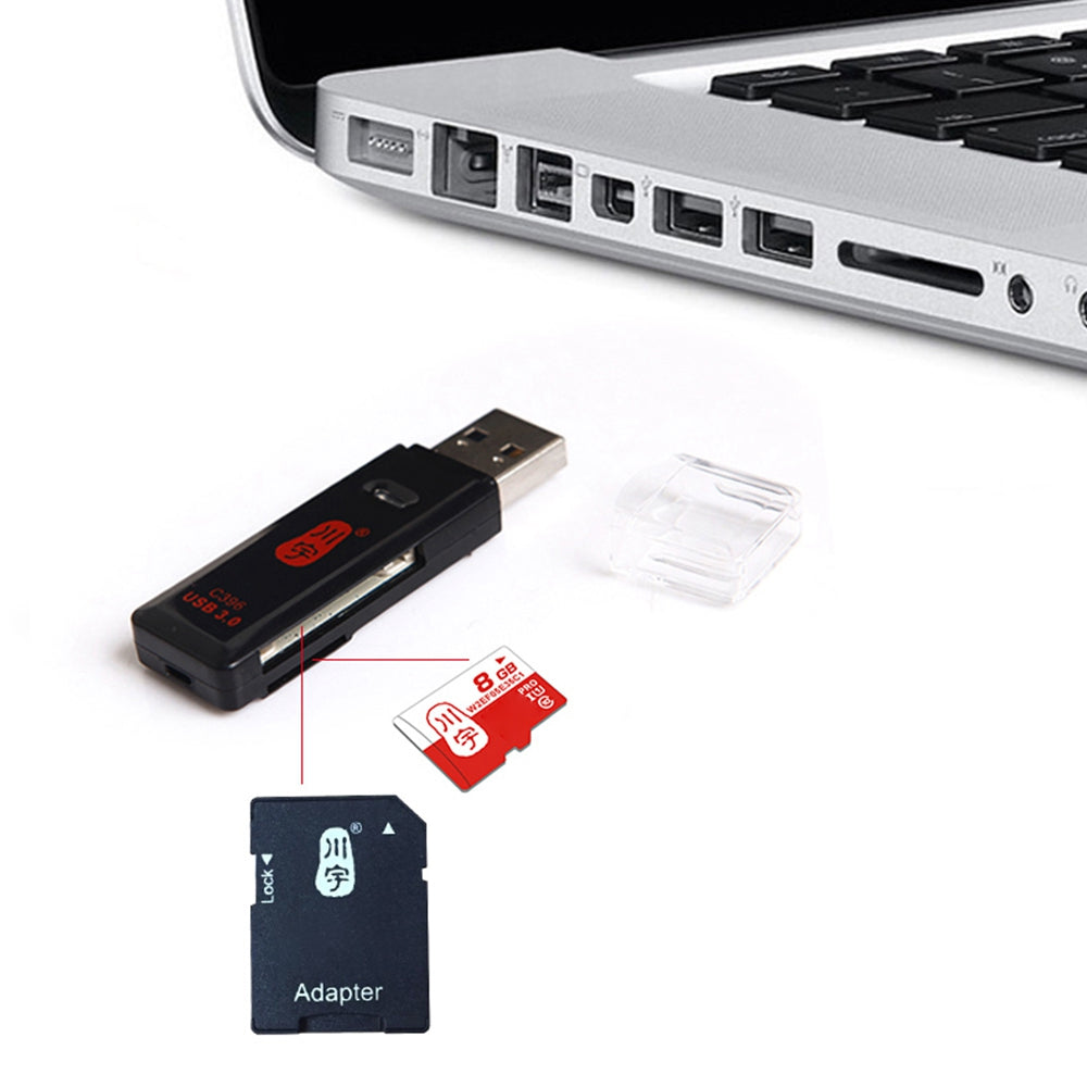 KAWAU C396DUO MINI Series 2-in-1 USB 3.0 5Gbps for SD / TF Memory Card Reader Support 2 Cards Simultaneously