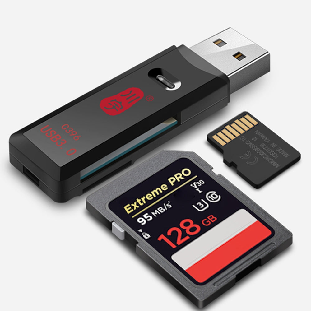 KAWAU C396DUO MINI Series 2-in-1 USB 3.0 5Gbps for SD / TF Memory Card Reader Support 2 Cards Simultaneously