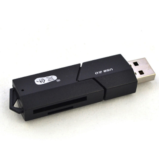 KAWAU C295 2 in 1 USB 2.0 MicroSD Card Reader with SD Slot Supports Up to 64GB Adapter (with Slide Cover)