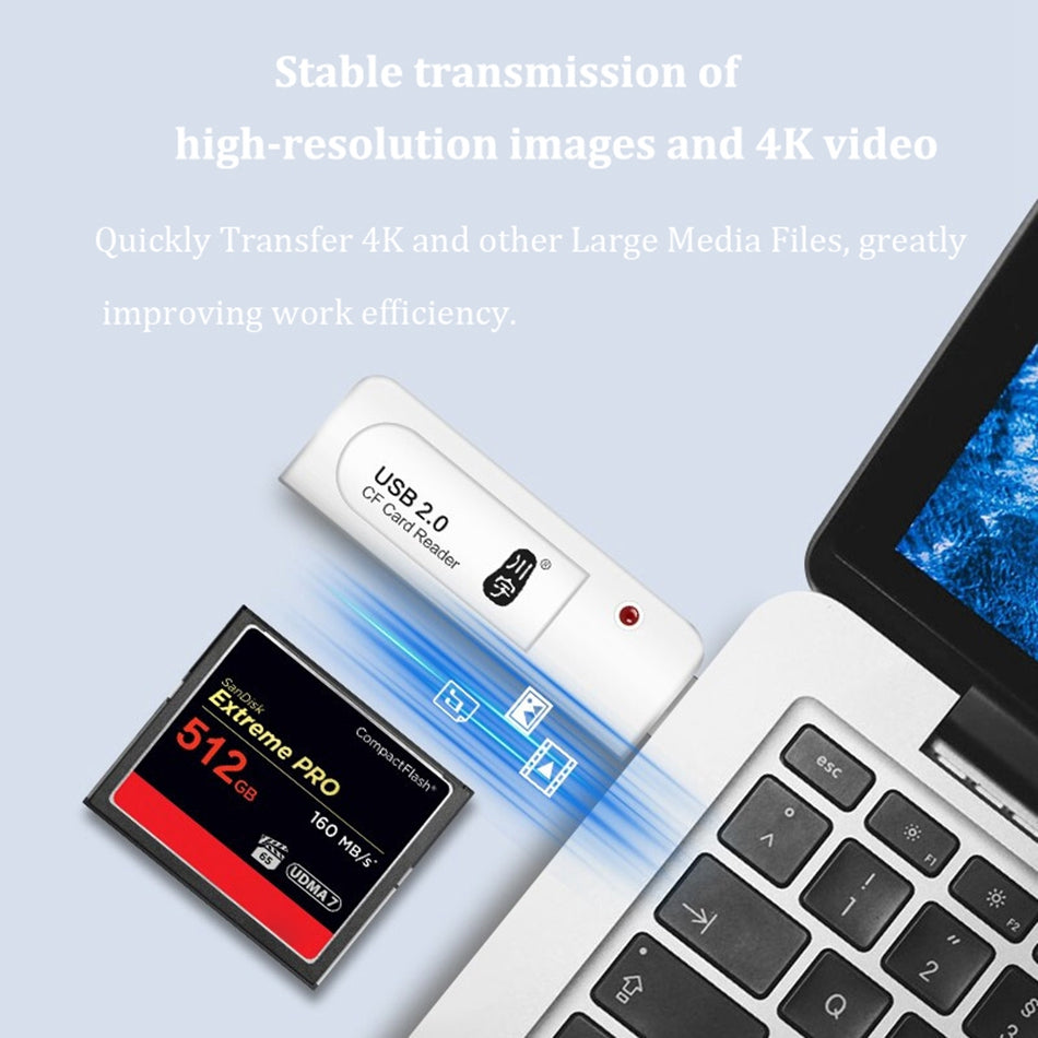 KAWAU C201 USB 2.0 CF Memory Card Reader 60MB / s High Speed 512GB Maximum Supported Memory Capacity