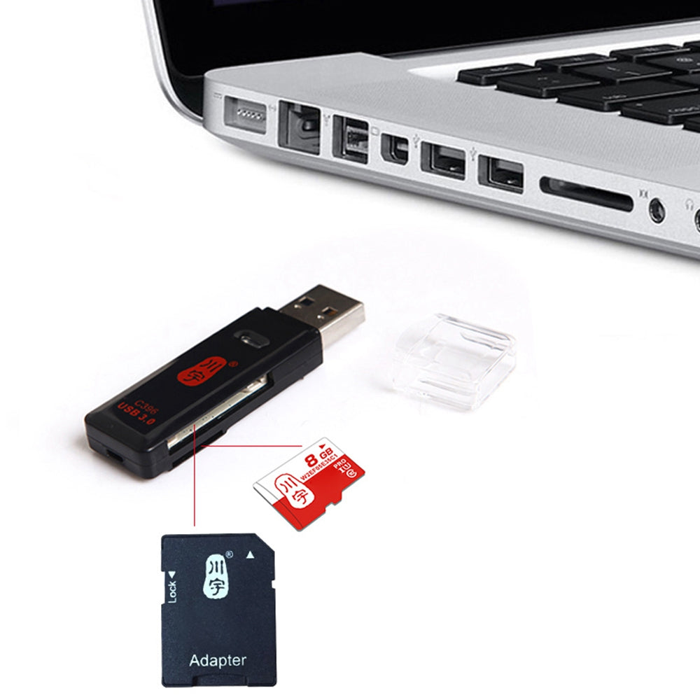 KAWAU C396 MINI Series 2-in-1 USB 3.0 5Gbps High Speed for SD / TF Memory Card Reader