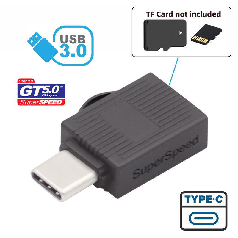 UC-137 USB3.0 Type-C Plug TF Memory Card Reader High Speed Phone Table Laptop Data Transfer Adapter