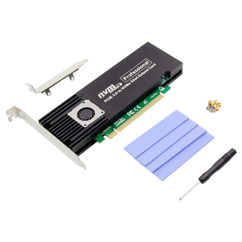 SSD Solid State Drive Adapter Expansion Card to ASM2824 PCI-E 3.0 X16 Four-channel NVMe