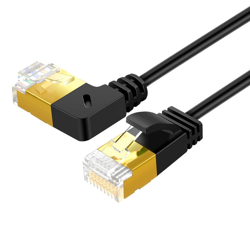 CABLECREATION CL0257 0.5m Cat7 Ethernet Cable 90 Degree Gigabit RJ45 LAN Cable 10Gbps Shielded Internet Network Patch Cord