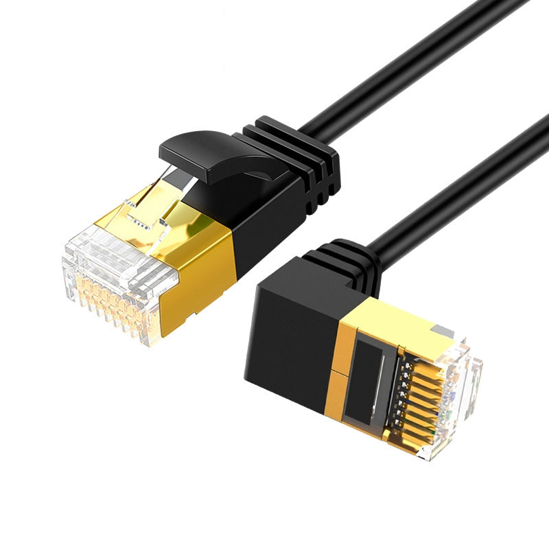 CABLECREATION CL0257 0.5m Cat7 Ethernet Cable 90 Degree Gigabit RJ45 LAN Cable 10Gbps Shielded Internet Network Patch Cord