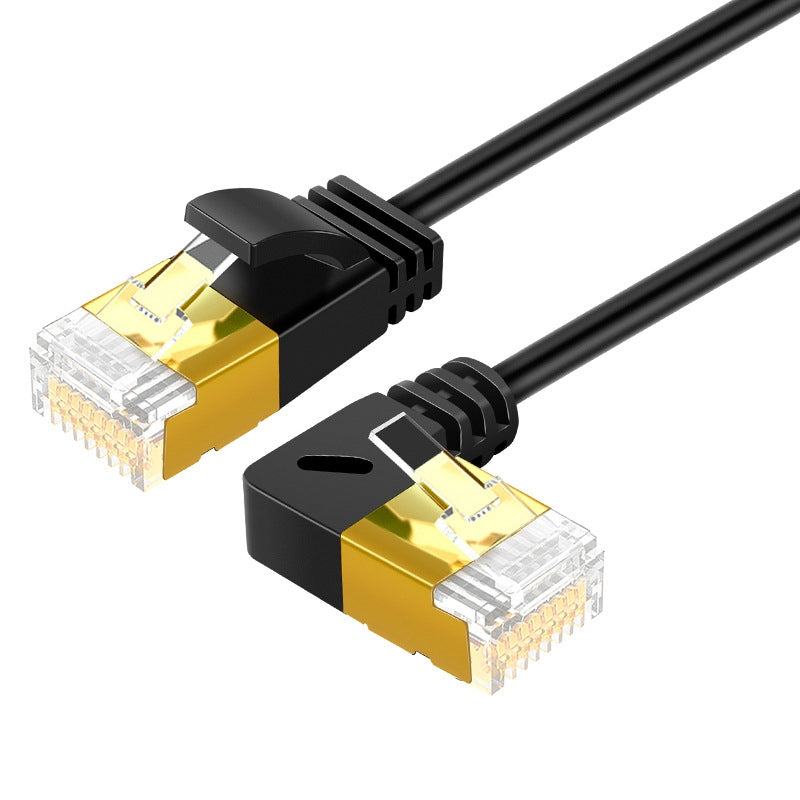 CABLECREATION CL0257 0.5m Cat7 Ethernet Cable 90 Degree Gigabit RJ45 LAN Cable 10Gbps Shielded Internet Network Patch Cord