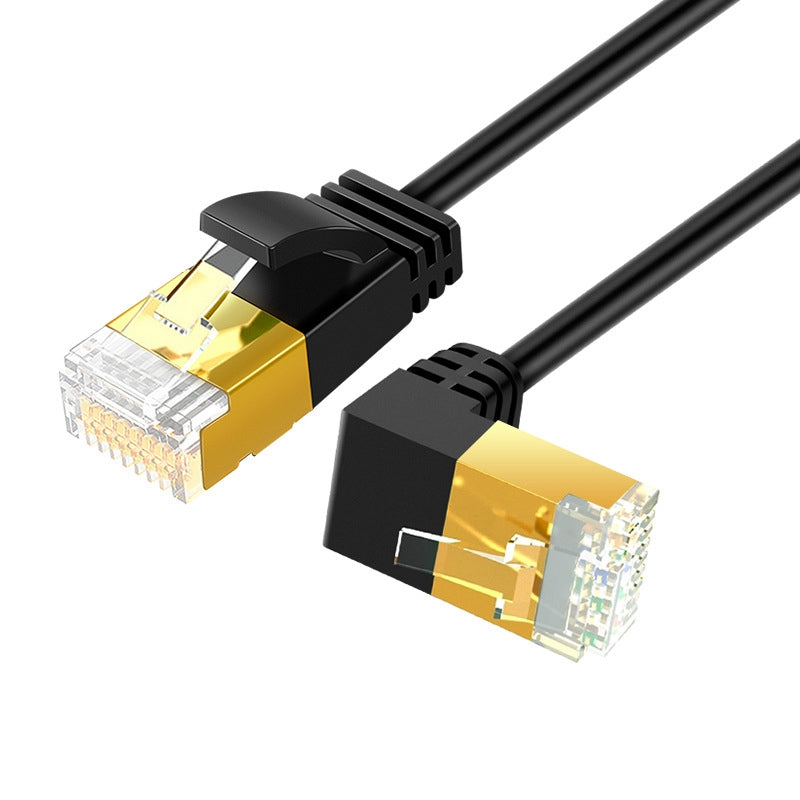 CABLECREATION CL0257 0.5m Cat7 Ethernet Cable 90 Degree Gigabit RJ45 LAN Cable 10Gbps Shielded Internet Network Patch Cord