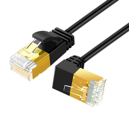 CABLECREATION CL0257 0.5m Cat7 Ethernet Cable 90 Degree Gigabit RJ45 LAN Cable 10Gbps Shielded Internet Network Patch Cord