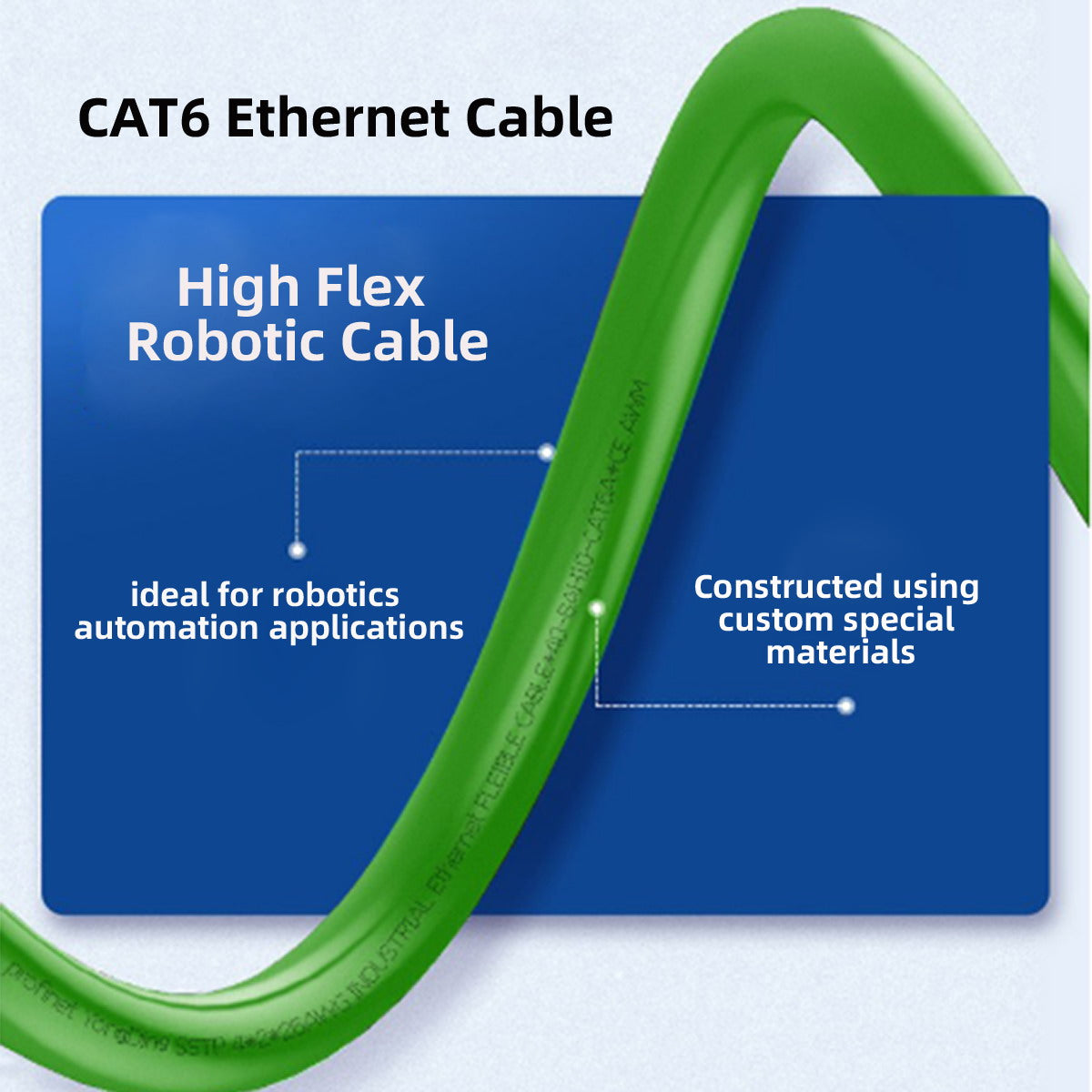 UT-006-1.0M High Flex Robotic RJ45 Cat 6 Ethernet Cable Network LAN Wire Patch Cord 1000Mbps for Router Automation (Assembled and Shielded)