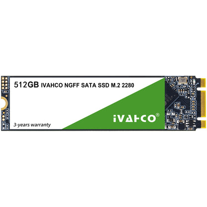 IVAHCO 512GB NGFF SATA SSD M.2 2280 Internal Solid State Drive Hard Disk (Read / Write Speed up to 560 / 530MB / s)