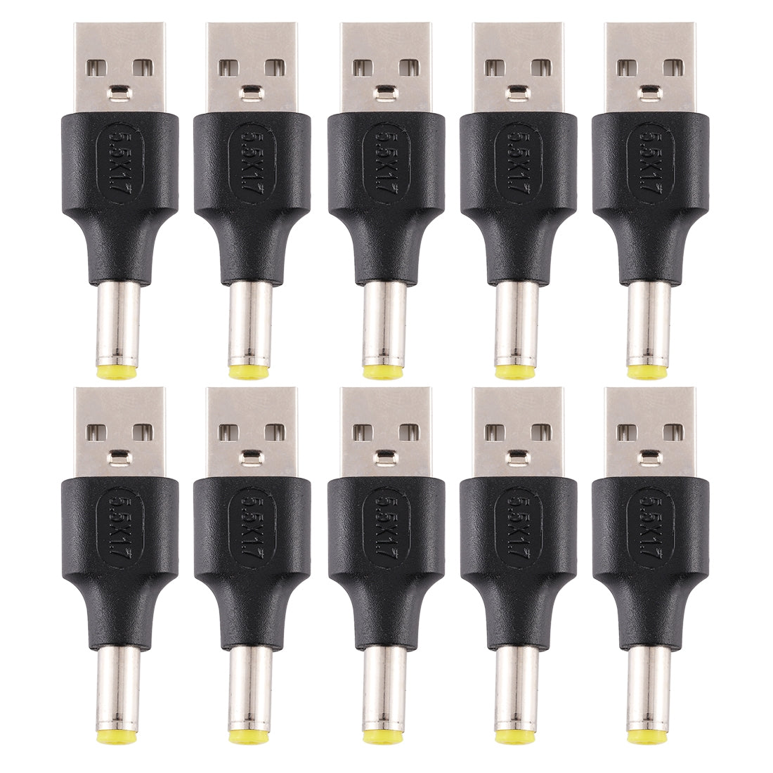 10Pcs DC Power Plug 5.5 x 1.7mm Male To USB 2.0 Male Adapter