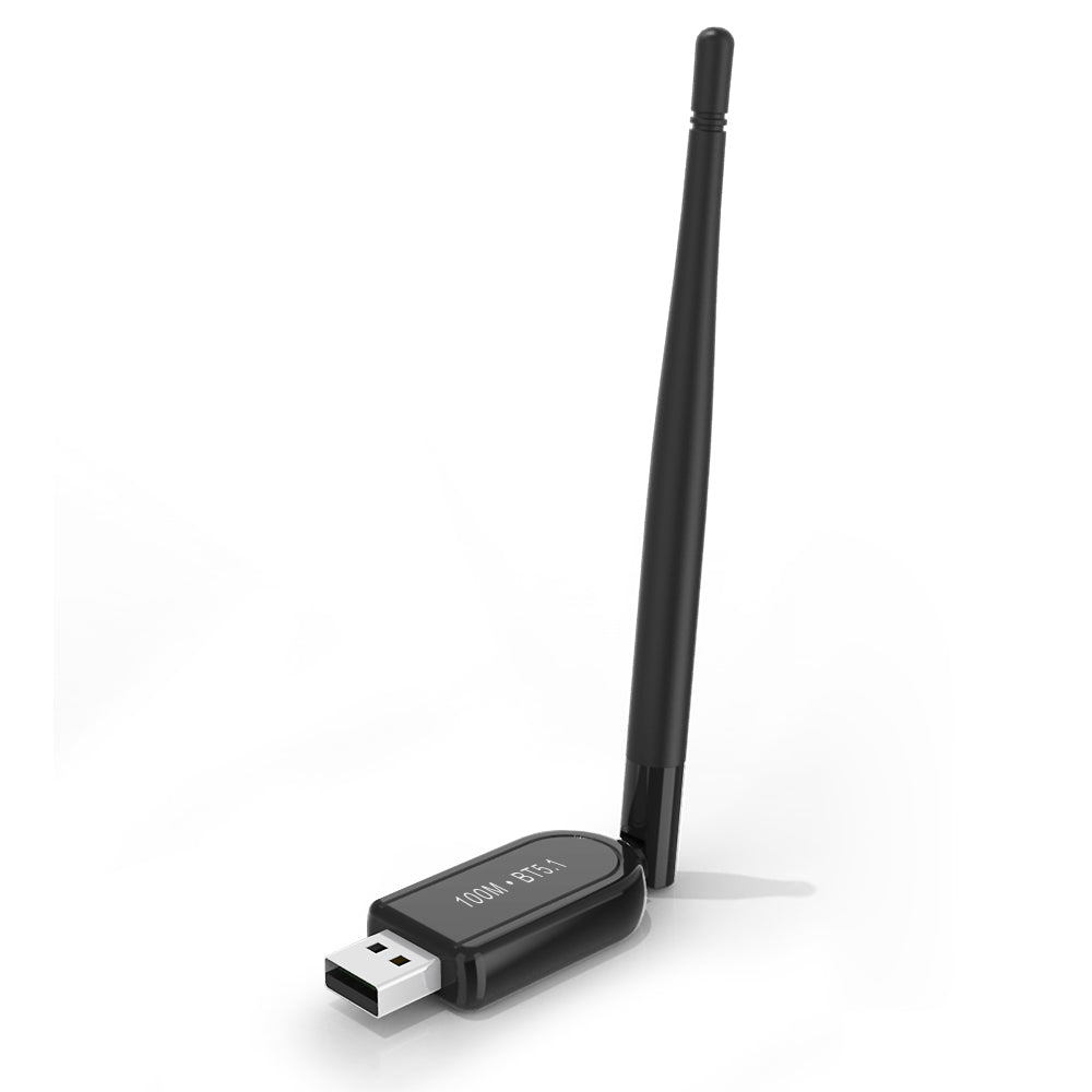 100m Bluetooth 5.1 Transmitter Stable Data Transfer Wireless USB Adapter with 2dBi High Gain Antenna