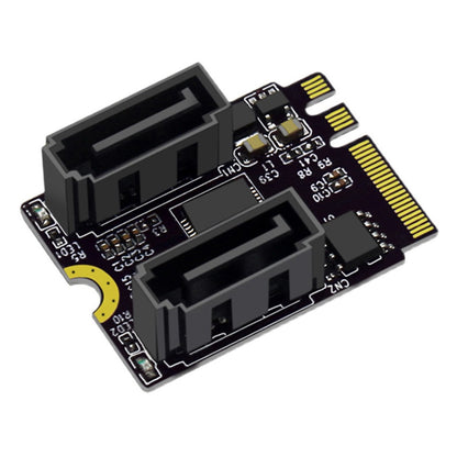 SA-034 22x30mm NGFF Key A+E PCI Express to Dual SATA-7P 3.0 6Gbps Adapter Card Hard Drive Extension Converter JMB582