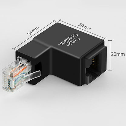 CABLECREATION CL0101 90 Degrees RJ45 Adapter Male to Female Right Angle Ethernet Socket Network Cable Connector