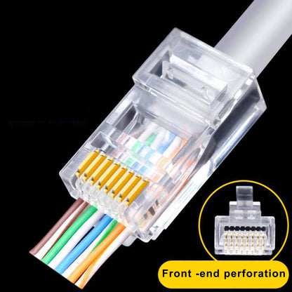 BAJEAL 100PCS RJ45 8P8C Cat6 Ends Cat 6 Crystal Connectors Heads Ethernet Cable Crimp Unshielded Pure Copper Gold-Plated Network Plugs