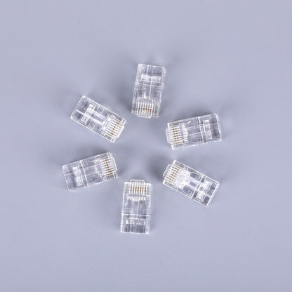 BAJEAL 100PCS RJ45 8P8C Cat6 Ends Cat 6 Crystal Connectors Heads Ethernet Cable Crimp Unshielded Pure Copper Gold-Plated Network Plugs