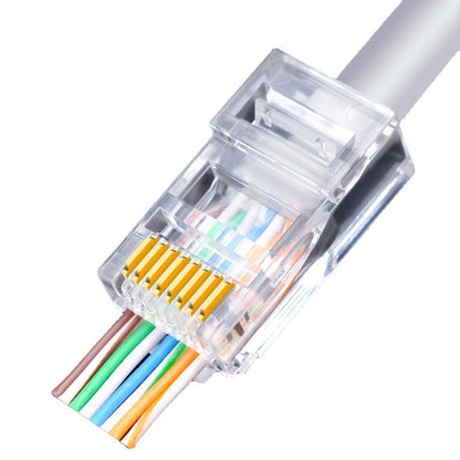 AICHAO 100PCS RJ45 Ethernet Cable 8P8C Cat5 Ends Crystal Connectors Heads Crimp Unshielded Cat 5 Network Line End Clips Plugs