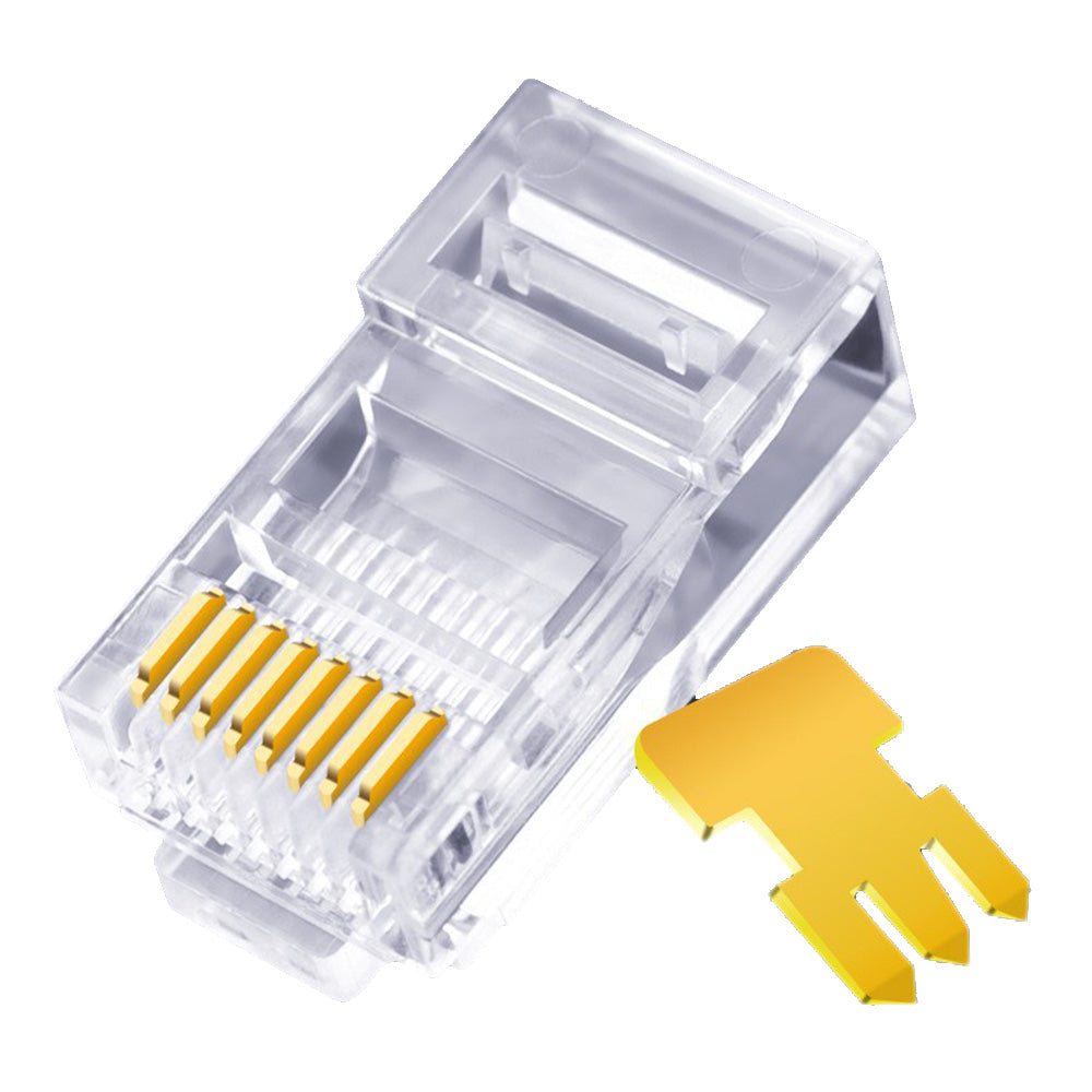 AICHAO 100PCS RJ45 Ethernet Cable 8P8C Cat5 Ends Crystal Connectors Heads Crimp Unshielded Cat 5 Network Line End Clips Plugs